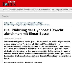 Abnehmen mit Hypnose bei Dr. phil. Elmar Basse